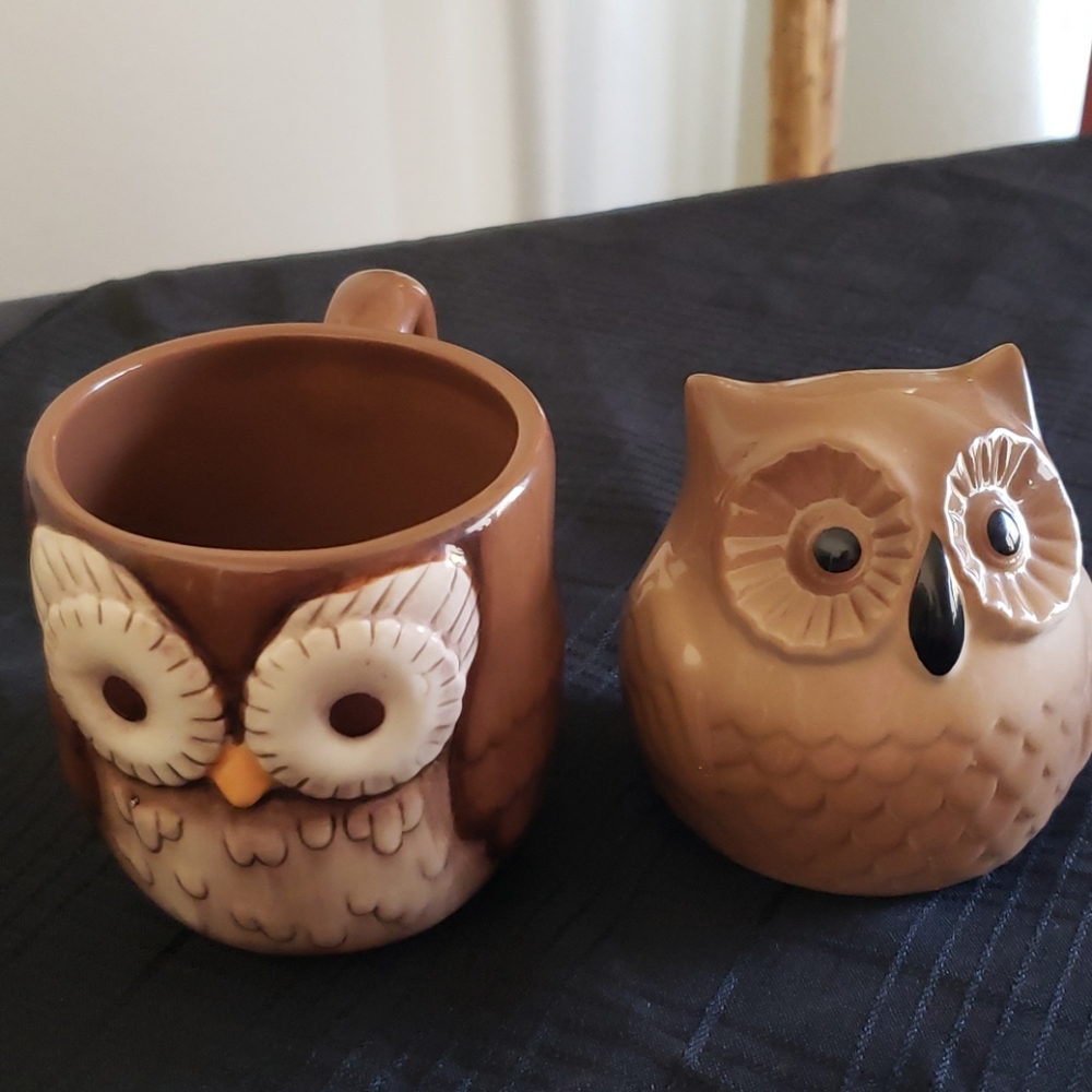 Grasslands Road Owl Mug and Owl Figurine.